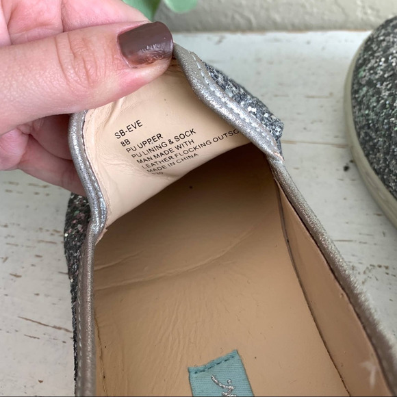 Blue by Betsey Johnson Eve Glitter Slip On Sneakers Silver - Picture 8 of 8